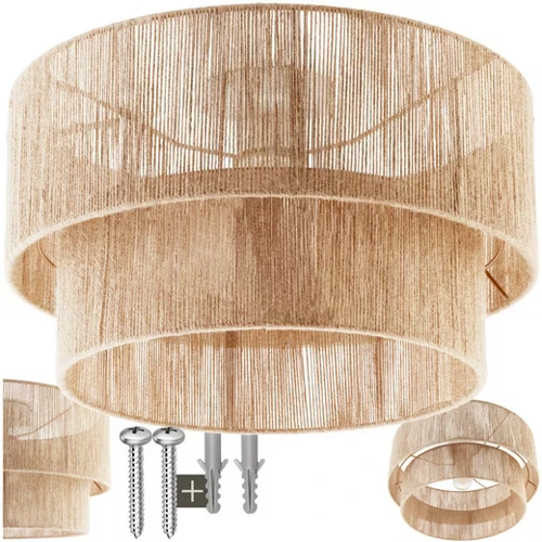 TECTAKE Deckenleuchten Deckenleuchte Kunstvolle Leuchte mit 2-stufigem Lampenschirm im schicken Boho-Stil